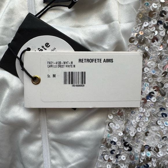 Retrofete Camille Sequin Dress in White Size Medium NWT - Picture 15 of 15